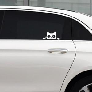 범용 서프라이즈 고양이 엿보기 스티커 블랙/화이트 재미있는 비닐 데칼 자동차 스타일링 장식 액세서리 G1