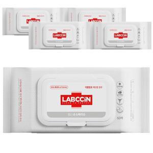 LABCCIN V3 랩신 손소독 티슈 곡물발효 에탄올 물티슈 캡형 60매 5팩