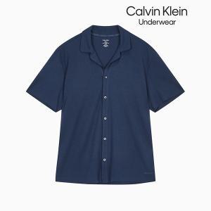 [Calvin Klein Underwear](강남점)남성 CK 블랙 슬립 숏슬리브 버튼다운 (NM2603-VN7)