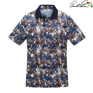 [아놀드파마] 남성 플라워 패턴 하와이안 반팔 카라 티셔츠 AMM0KL56_BR