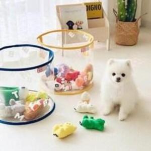 바잇미 클리어 토이바스켓 강아지 장난감 바구니 (4 color), 레드, L 2개