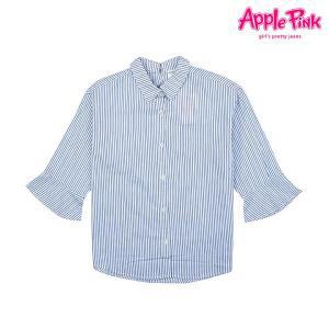 [보리보리/애플핑크]벨소매 스트라이프 셔츠