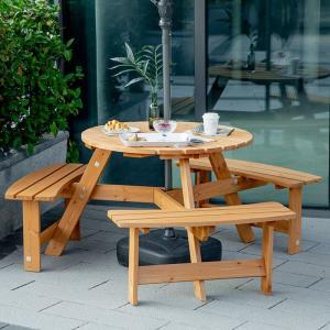 6인용 야외 원목 테이블 마당 접이식 탁자 공원 인용 방부목 인