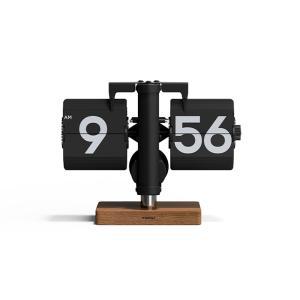무아스 클래식 모던우드 21cm (미니) 플립 탁상시계, 블랙