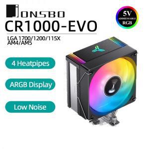 JONSBO CR-1000EVO ARGB CPU 에어 쿨러 4 히트 파이프 PWM 220W 1500RPM PC 저소음 냉각 LGA 1700 1200 115