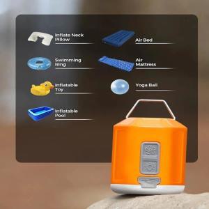 GIGA 펌프 4.0 미니 에어 매트리스 매트 캠핑용, 야외 휴대용 전기 팽창기, 수영 링 진공 5 노즐