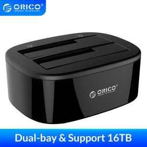 ORICO-듀얼 베이 하드 드라이브 도킹 스테이션 2.53.5 인치 HDD SSD 12V3A 전원 어댑터 SATA to USB 3.0