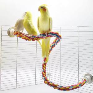 컬러 코튼 로프 횃대 (와이어내장) A832 앵무새 사랑앵무 핀치 장난감 횟대 사이즈별