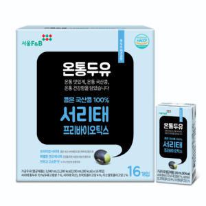 서울F&B 서리태 검은콩 유산균 프로바이오틱스 두유 190ml x 16입_MC