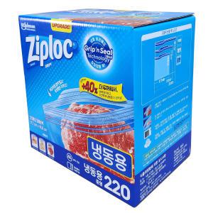 Ziploc 지퍼락 스마트 지퍼백 그립앤씰 냉동용 중형 220매