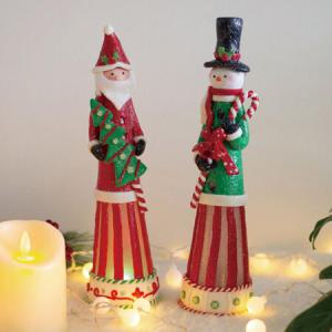 레써니 길쭉한 산타와 눈사람 장식품 크리스마스 LED 조명 선물 인형 크리스마스선물_MC