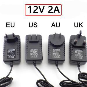 AC 어댑터 전원 공급 장치, LED 스트립 조명 램프용 벽 충전기, 12V 2000ma, EU 영국 호주 플러그, 5.5mm x