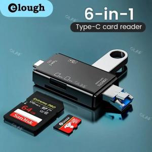아이폰sd카드리더기 Elough-카드 리더 Usb 3.0 c형-SD 마이크로 SD TF 메모리 카드 PC 노트북 전화 고속 6