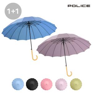 1 + 1 POLICE 파스텔 장우산 반자동 초경량 휴대용 무지 학생우산 우드우산 자동우산