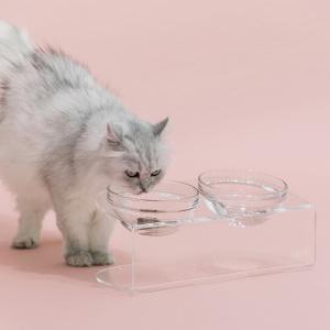[스튜디오알로티] 세련된 루미 펫테이블 유리볼 포함 고양이 강아지 밥그릇 물그릇 아