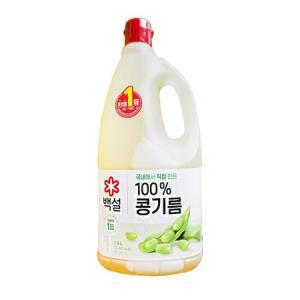 CJ제일제당 백설 100% 콩기름 1.8L 1개 식용유 기름 튀김 부침 오일_MC