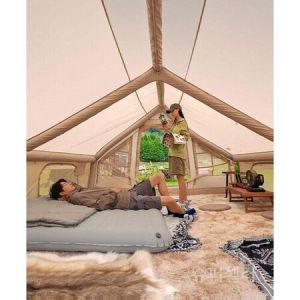 에어텐트 6.3 캠핑 야외 글램핑 방수 쉘터 넓은 가족 텐트 면 코튼 공기주입식 장박 대형_MC