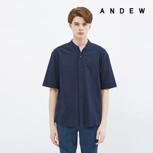 [앤듀]남성 에어코튼 레귤러핏 넥변형 솔리드 헨리넥 반팔 셔츠(O202SH310P)