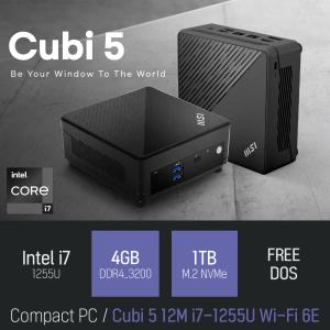 ⓒ MSI Cubi 5 12M i7-1255U Wi-Fi 6E 4GB 1TB / 가정용 사무용 작업용 초소형 미니PC