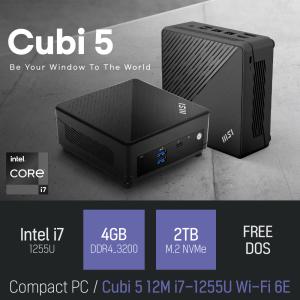 ⓒ MSI Cubi 5 12M i7-1255U Wi-Fi 6E 4GB 2TB / 가정용 사무용 작업용 초소형 미니PC