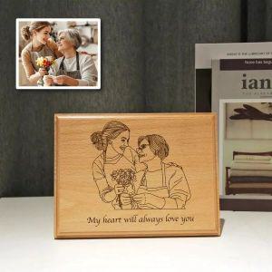 빈티지 나무 원목 사진 액자 맞춤형 인쇄 커플 결혼 기념일 선물 직