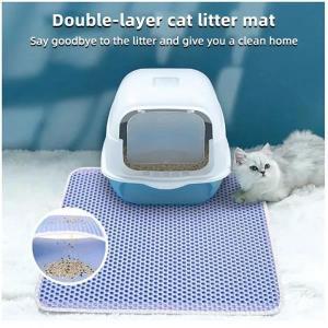 고양이 쓰레기 매트 방수 이중 레이어 애완 동물 상자 미끄럼 모래 세척 패드 청소 용품 변기