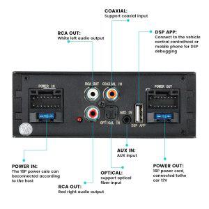 차량용 DSP 오디오 사운드 프로세서 안드로이드 라디오 스테레오 앰프 Hi-Fi 스피커 서브우퍼 플러그 앤 플