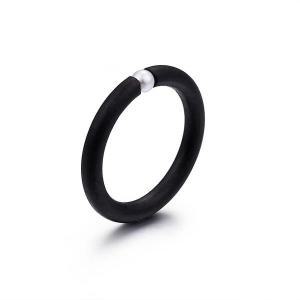 위한 하트진주반지 간단한 진주 반지 블랙 티타늄 스틸