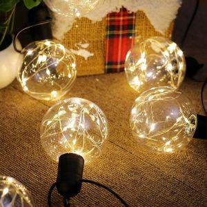 은하수 LED 검정선 10구 4.5m 래트로 왕 알전구 장식 조명 트리 감성캠핑 성탄 크리스마스용품 라인