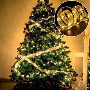 크리스마스 LED리본장식(웜)가랜드 조명가 가조명 가렌드 트리전구 옥상 실외 파티 야외 LED