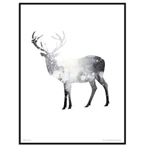 인테리어 홈인테리어 포스터 액자용 Deer Tree Snow 40x50cm