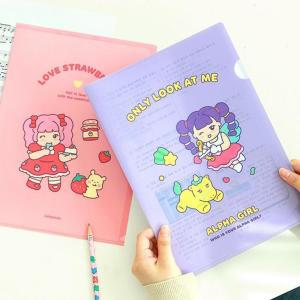초등학교 어린이 여자 아이 A4용지 보관 파일 케이스 유인물 인쇄지 수납 문서 과제