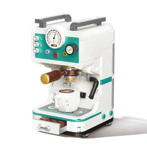 Ueuo 전동 커피그라인더 커피 머신 모델 빌딩 블록 세트, 커피콩 그라인더 기계 장난감 세트 홈 데코 컬렉