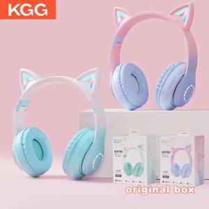 헤드셋 헤드폰 LED 음악 게임 전화 소녀 플래시 마이크 블루투스 무선 소년 키즈 라이트 고양이 이어폰 귀