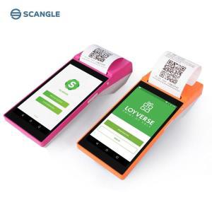 Scangle 휴대용 POS 안드로이드 터미널 음식 배달용 2D 스캐너 58mm 프린터 4G 새로운 모델