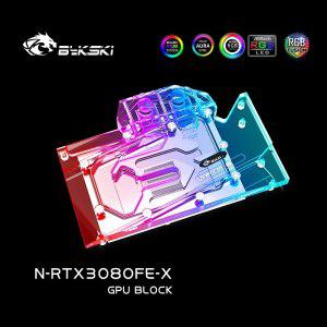 Bykski GPU 워터 블록 NVIDIA RTX3080/3080ti 파운더 에디션 그래픽 카드 백 플레이트 구리 라디에이터 N-R