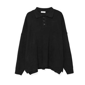 [리빌모아]남녀커플 봄스웨터 카라티 티셔츠 맨투맨 블루종 자켓 코트 남자 니트티DS-KN-Q012-블랙