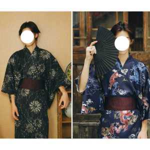 남성유카타 일본 전통의상 기모노 온천옷 목욕가운