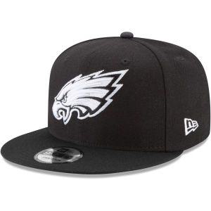뉴에라 NFL 9FIFTY 블랙화이트 조절 가능한 스냅백 모자 원사이즈 핏 모두에 적합