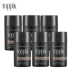 TOPPIK 토픽 12g x 6개 (6개월분) 천연양모케라틴 흑채 증모제 펌프별매