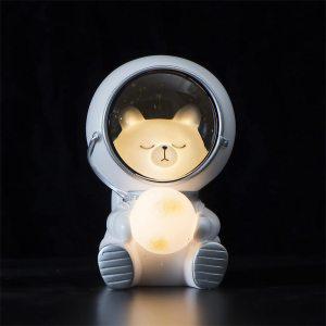 무드등 수면등 조명 동물 우주 비행사 LED 야간 송진 만화 우주인 고양이 달 램프 책상 장식 어린이 생일