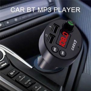 Elistooop 블루투스 호환 5.0 FM 송신기 핸즈프리 선 자동차 MP3 플레이 USB 충전기 TF U 디스크