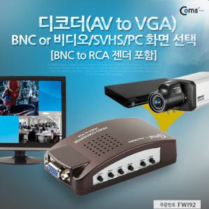 EK FW192 Coms 디코더 AV to VGA BNC to RCA 젠더 포함 BNC or 비