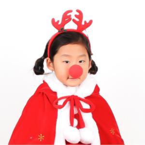 크리스마스 산타 루돌프코 빨간코 3p 어린이집 성탄절모자 파티용품 유치원 코스튬 키즈카페