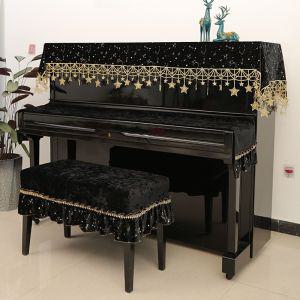 피아노 커버 덮개 먼지 보호 전자 디지털 의자 그랜드 업라이트 건반 스툴 세트 레트로 레이스