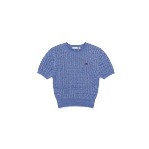 (국내매장판) 오아이오아이 OIOI 클래식 케이블 반팔 니트 블루 212571 여성 티셔츠 남성
