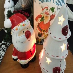 산타와 트리 촛대 세트 미니어처 성탄 소품 장식
