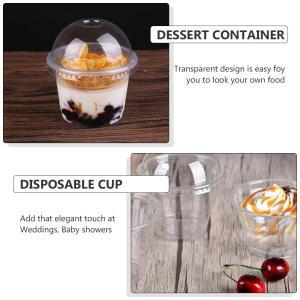 일회용 디저트 컵 식품 용기 뚜껑 소스 투명 샐러드 커버 DIY 액세서리 플라스틱 안경 20 개
