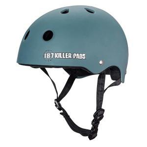 188 Killer Pads 프로 스케이트 헬멧 스웨트세이버 라이너 포함 스톤 블루 미디엄