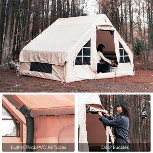 캠핑 에어 텐트 차박 쉘터 대형 방수 팽창식 하우스 가족 하이킹 배낭 여행용 해변 장비 10 인용